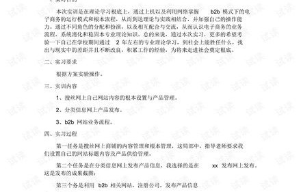 电子商务专业的实习概括